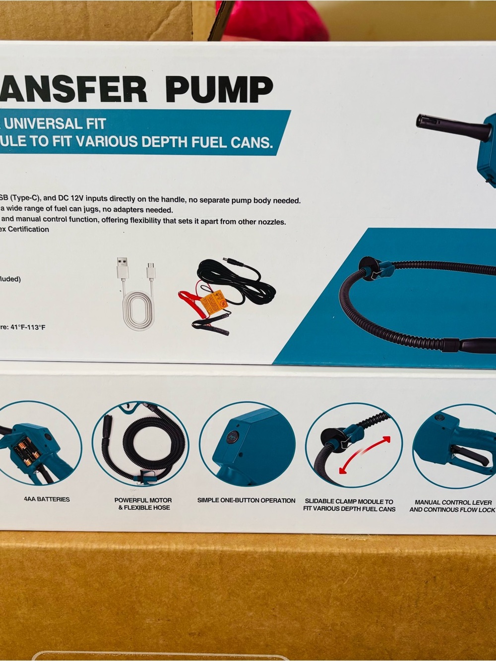 Electric Transfer Pump in Teal - Portable Fuel Transfer